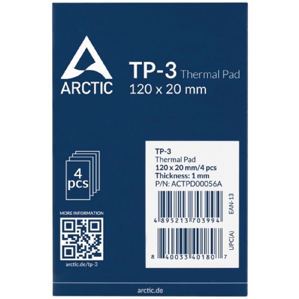 Thermal pad 120x20mm, 1.0mm - 4 Pack TP-3 ACTPD00056A No Name