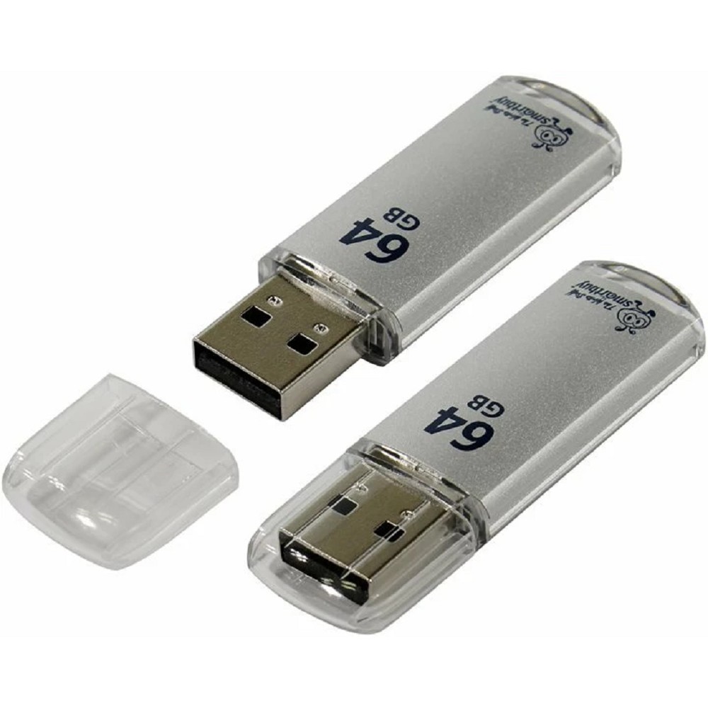Smartbuy USB Drive 64GB V-Cut Silver UFD 2.0 (SB64GBVC-S) Smart buy