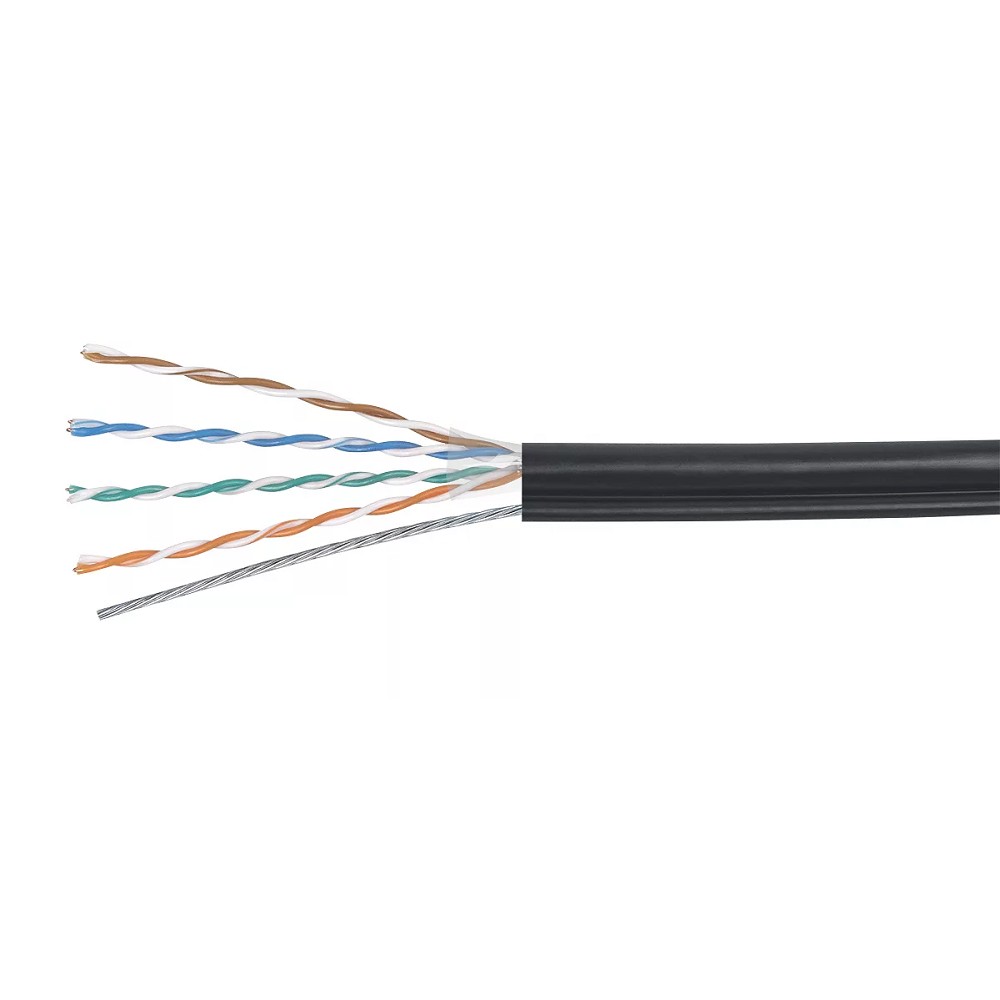 Кабель информационный Cabeus UTP-4P-Cat.5e-SOLID-OUT-PE-UV кат.5E U/UTP 4 пары PE внешний 305м черный