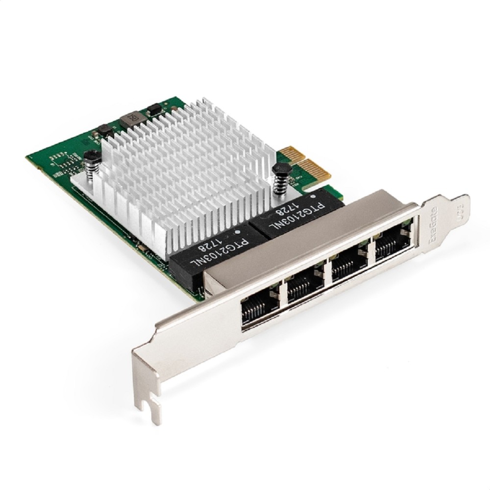 Exegate EX296211RUS Сетевой адаптер ExeGate EXE-564 (PCI-E x1 v2.0, 4xRJ45, UTP 10/100/1000Mbps, Realtek Chipset RTL8111H+ASM1184e)