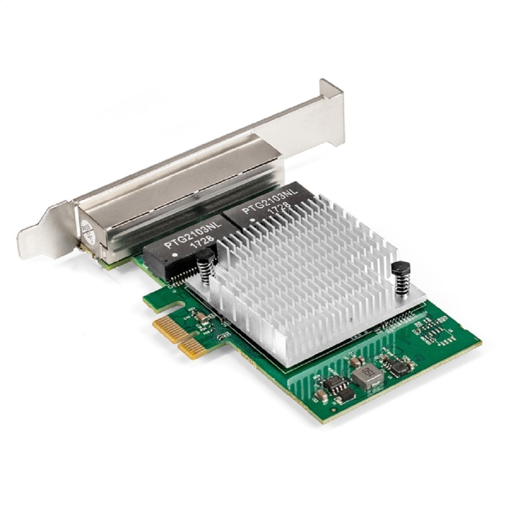Exegate EX296211RUS Сетевой адаптер ExeGate EXE-564 (PCI-E x1 v2.0, 4xRJ45, UTP 10/100/1000Mbps, Realtek Chipset RTL8111H+ASM1184e)