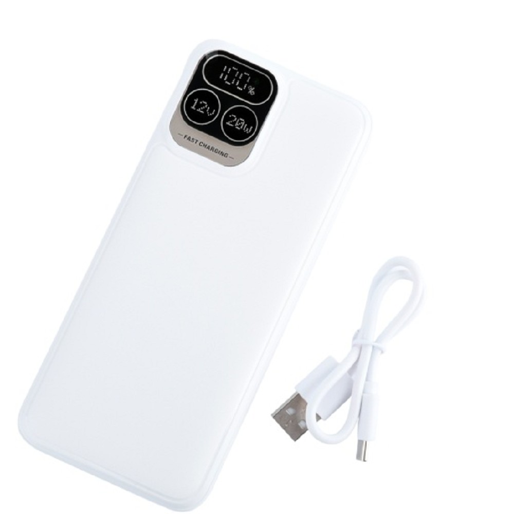 Perfeo Powerbank Atomic Age 20000 mAh/LED дисплей/PD + QC 3.0/Type-C/2 USB/Выход: 5A, max 22.5WWhite (PF_E1475)