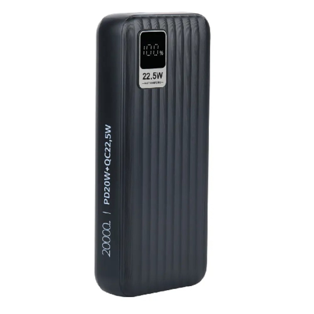 Perfeo Powerbank WATERFALL 20000 mAh/LED дисплей/PD + QC 3.0/Type-C/2 USB/Выход: 5A, max 22.5WBlack (PF_E1471)