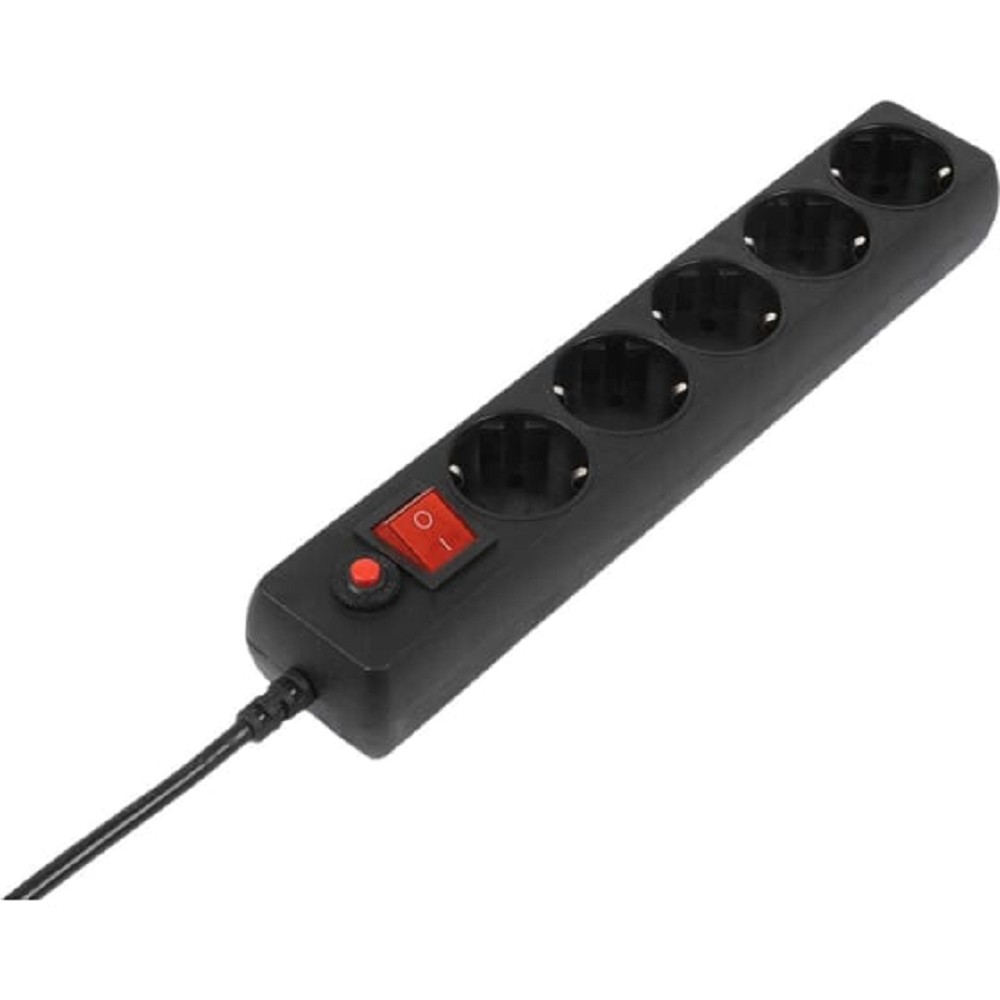 Filum Сетевой фильтр FL-SP3-5-5M-BL, 5 м., черный, 2200 Вт., 5 розеток, упаковка- коробка {00-01057162}