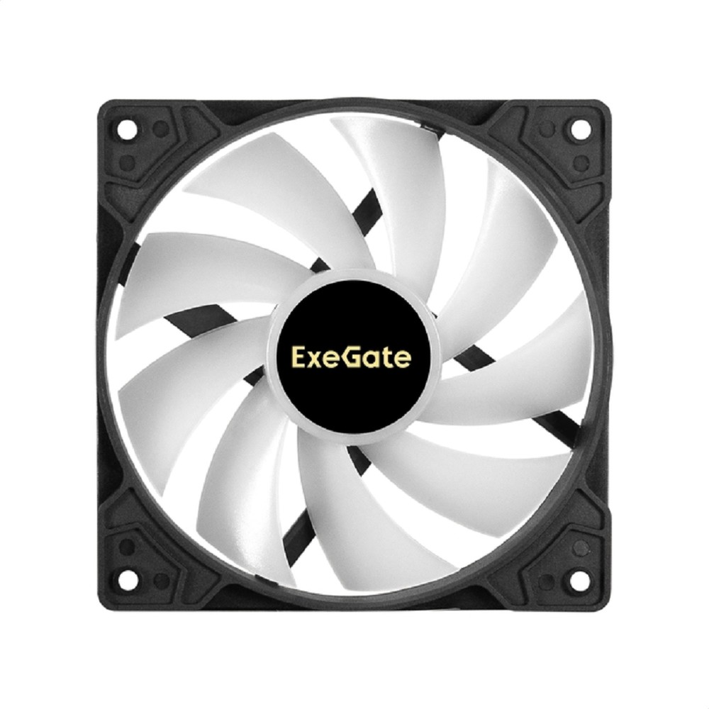 Exegate EX295967RUS Вентилятор 12В DC с подсветкой ExeGate EX12025H3P4PMY-PWM.ARGB (120x120x25 мм, Hydraulic bearing (гидродинамический), 5V ARGB 3pin, 4pin PWM, 1200RPM, ARGB подсветка, 26dBA)