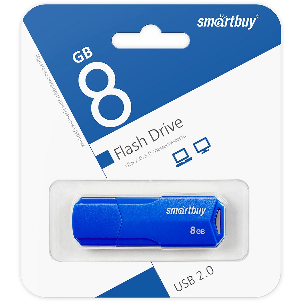 Smartbuy USB Drive 8GB CLUE Blue (SB8GBCLU-BU) UFD 2.0 Smart buy