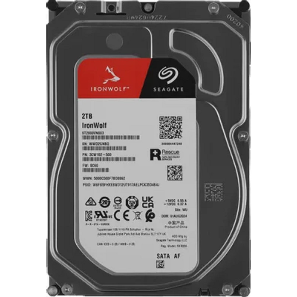 Seagate IronWolf HDD 3.5" SATA 2Tb, 5400 rpm, 256Mb buffer, CMR, ST2000VN003, 1 year