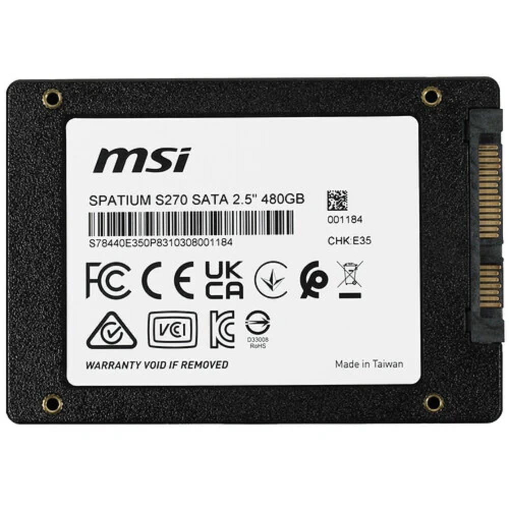 SSD MSI 480GB SATA 2.5” SPATIUM S270 S78-440E350-P83 MicroStar