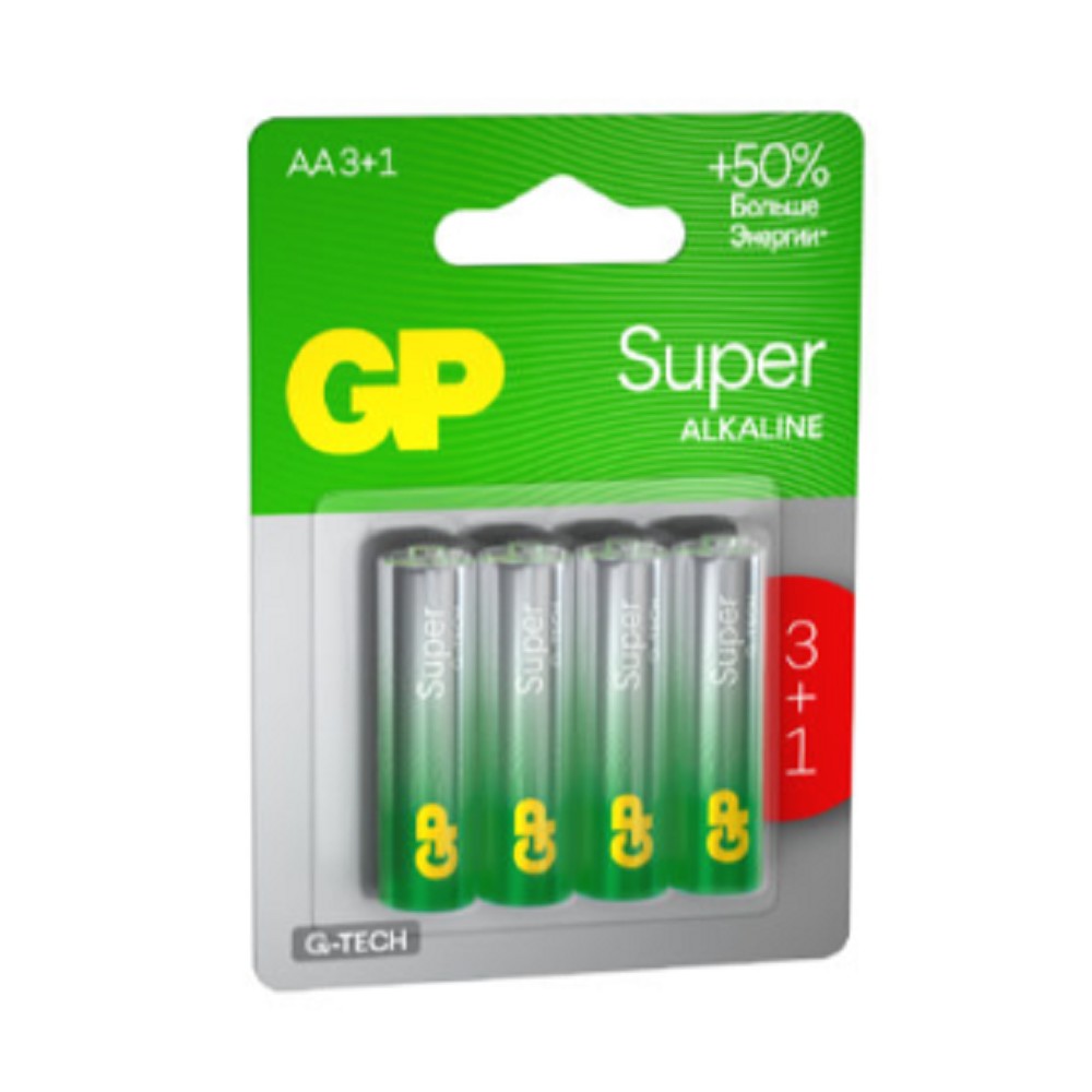 GP 15AA213/1-2CRSBC4 40/320 Super Alkaline G-Tech (4 шт. в уп-ке) арт. 4891199226298