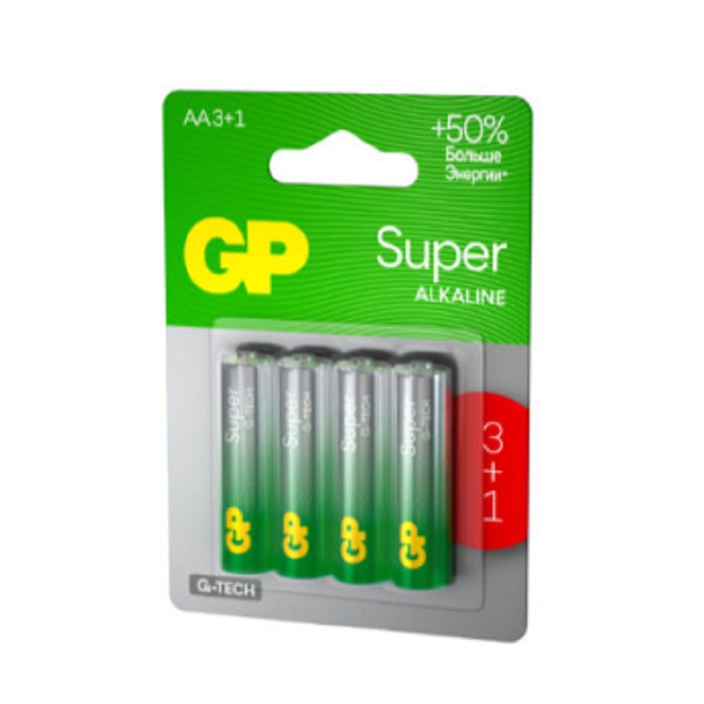 GP 15AA213/1-2CRSBC4 40/320 Super Alkaline G-Tech (4 шт. в уп-ке) арт. 4891199226298