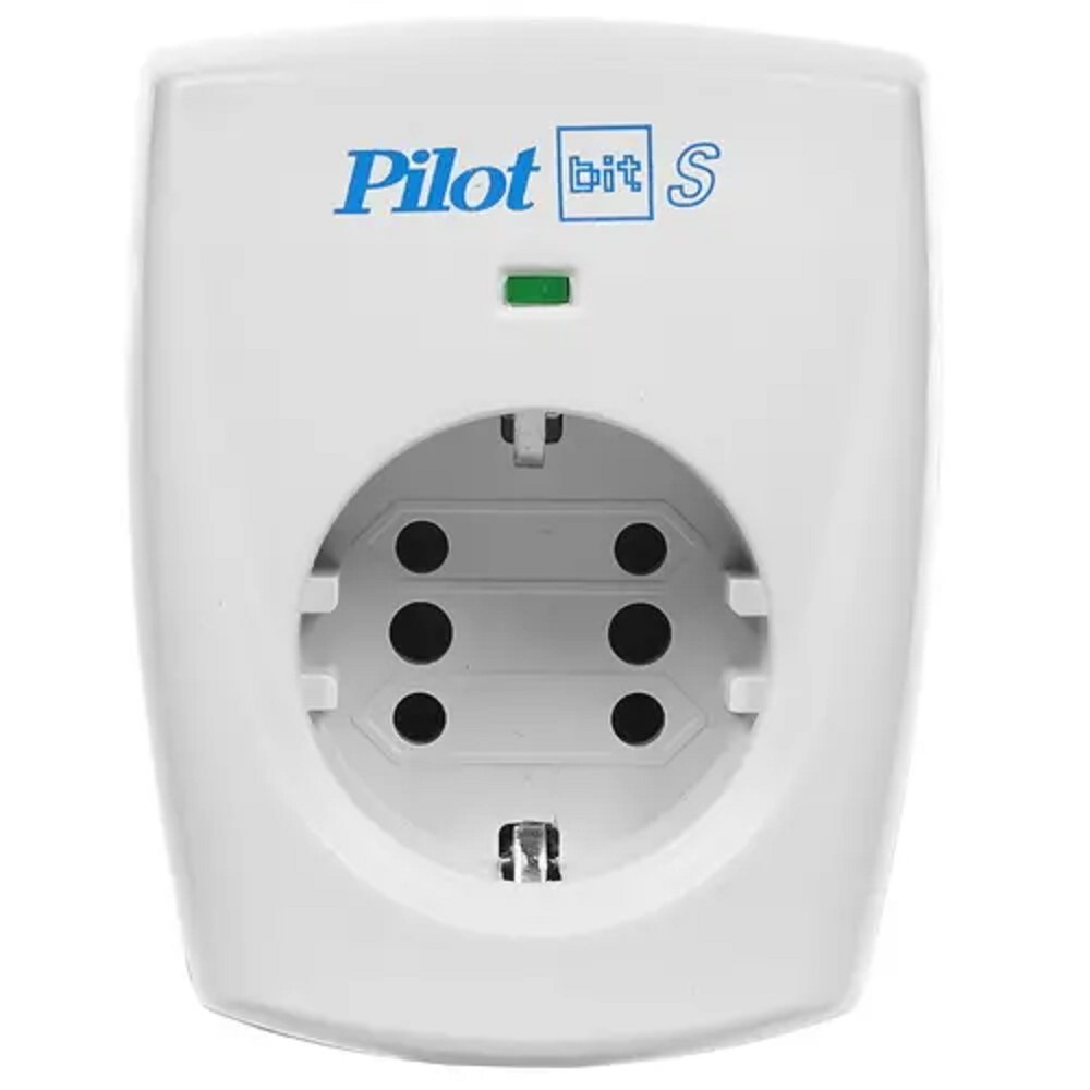 Сетевой фильтр PILOT BIT S, 1 розетка, 16А/3,5кВт, св.серый, Россия