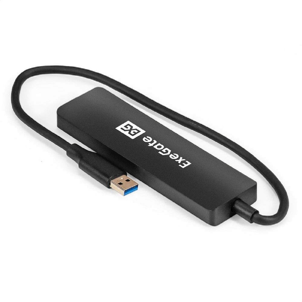 Exegate EX296928RUS USB-Хаб (концентратор) 4-в-1 ExeGate DUB-4P/3 (кабель-адаптер USB3.0 --> 4xUSB3.0, Plug&Play, черный)