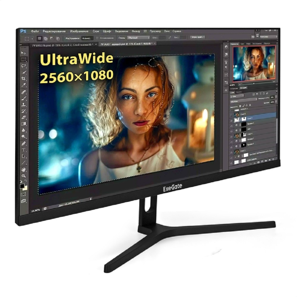 LCD ExeGate 29" ES1500 SmartView {IPS 2560x1080 75Hz 1ms 21:9 300cd 1000:1 178/178 HDMI DisplayPort USB} [EX297302RUS]