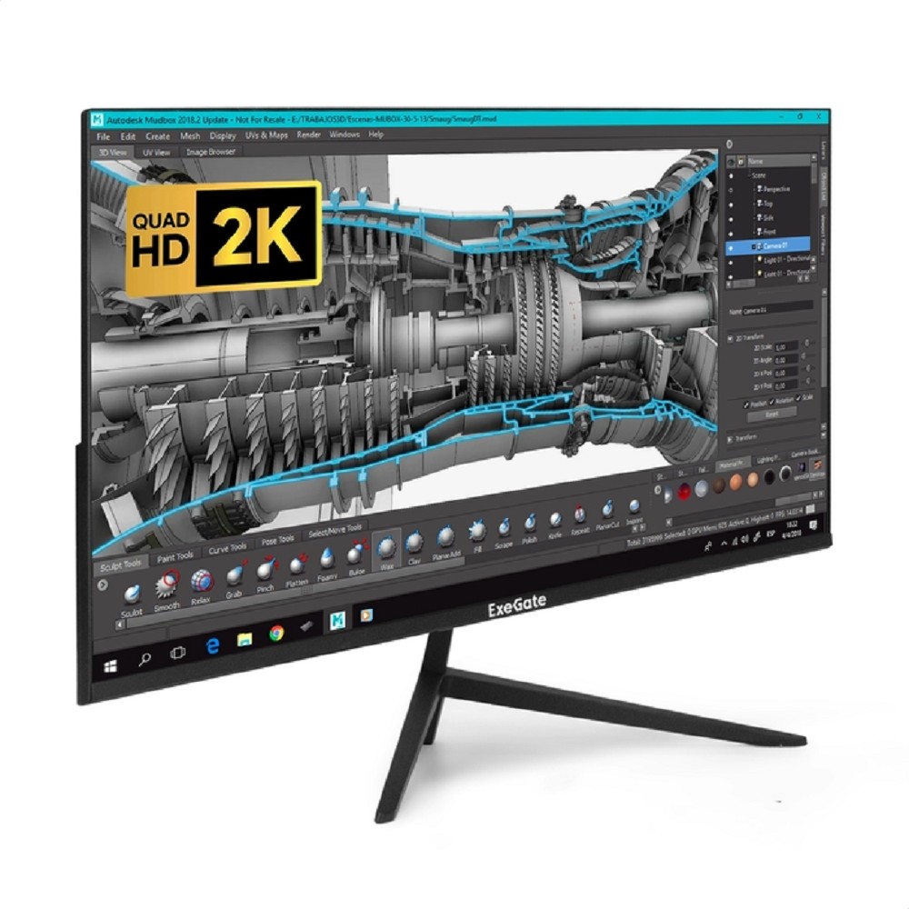 LCD ExeGate 27" ES2707CA SmartView {IPS 2560x1440 75Hz 1ms 16:9 300cd 1000:1 178/178 HDMI DisplayPort USB VESA} [EX297307RUS]