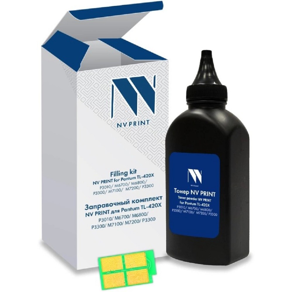 Заправочный комплект NV PRINT для Pantum TL-420X (P3010, M6700, M6800, P3300, M7100, M7200, P3300), 200 гр, 6000 стр (тонер + чип) арт. NV-ZKTL-420X