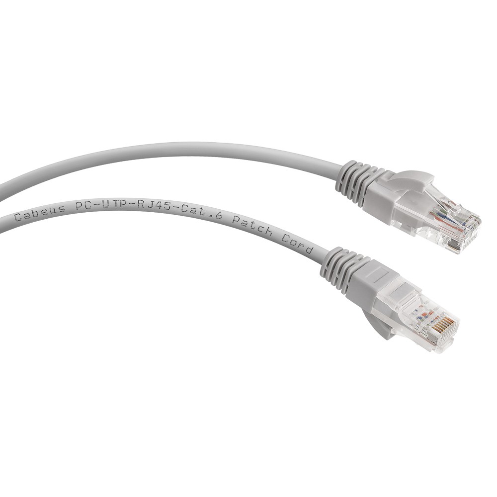 Cabeus PC-UTP-RJ45-Cat.6-1.5m Патч-корд U/UTP, категория 6, 2xRJ45/8p8c, неэкранированный, серый, PVC, 1.5м