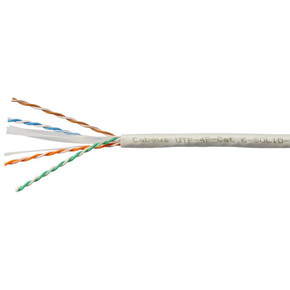 Кабель Cabeus UTP-4P-CAT.6-SOLID-LSZH-GY кат.6 U/UTP 4 пары LSZH внутренний 305м серый