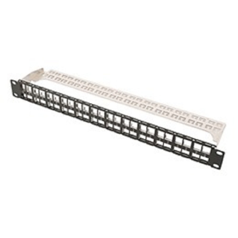 Cabeus PLBHD-48-SH-1U Модульная патч-панель высокой плотности 19" (1U), 48 портов, для экранированных модулей, с задним кабельным организатором (без модулей)