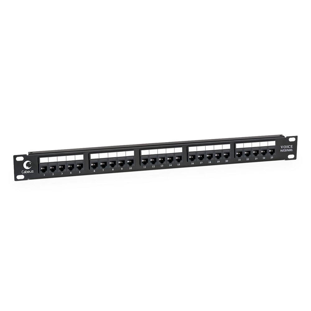 Cabeus PL-25-TEL-Toolless Патч-панель 19" (1U), 25 портов, RJ-11 (6P4C)