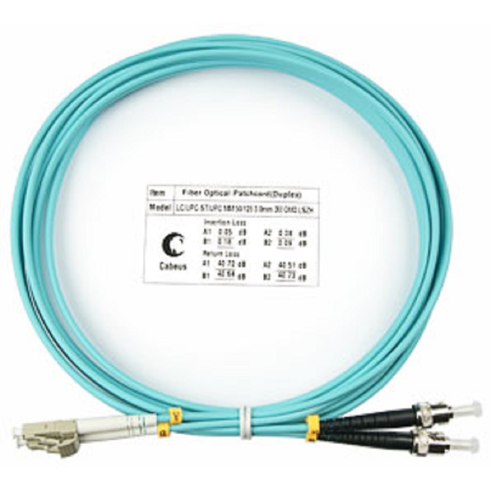 Патч-корд Cabeus FOP-50-LC-ST-3m Шнур оптический duplex LC-ST 50/125 mm OM3 3м LSZH