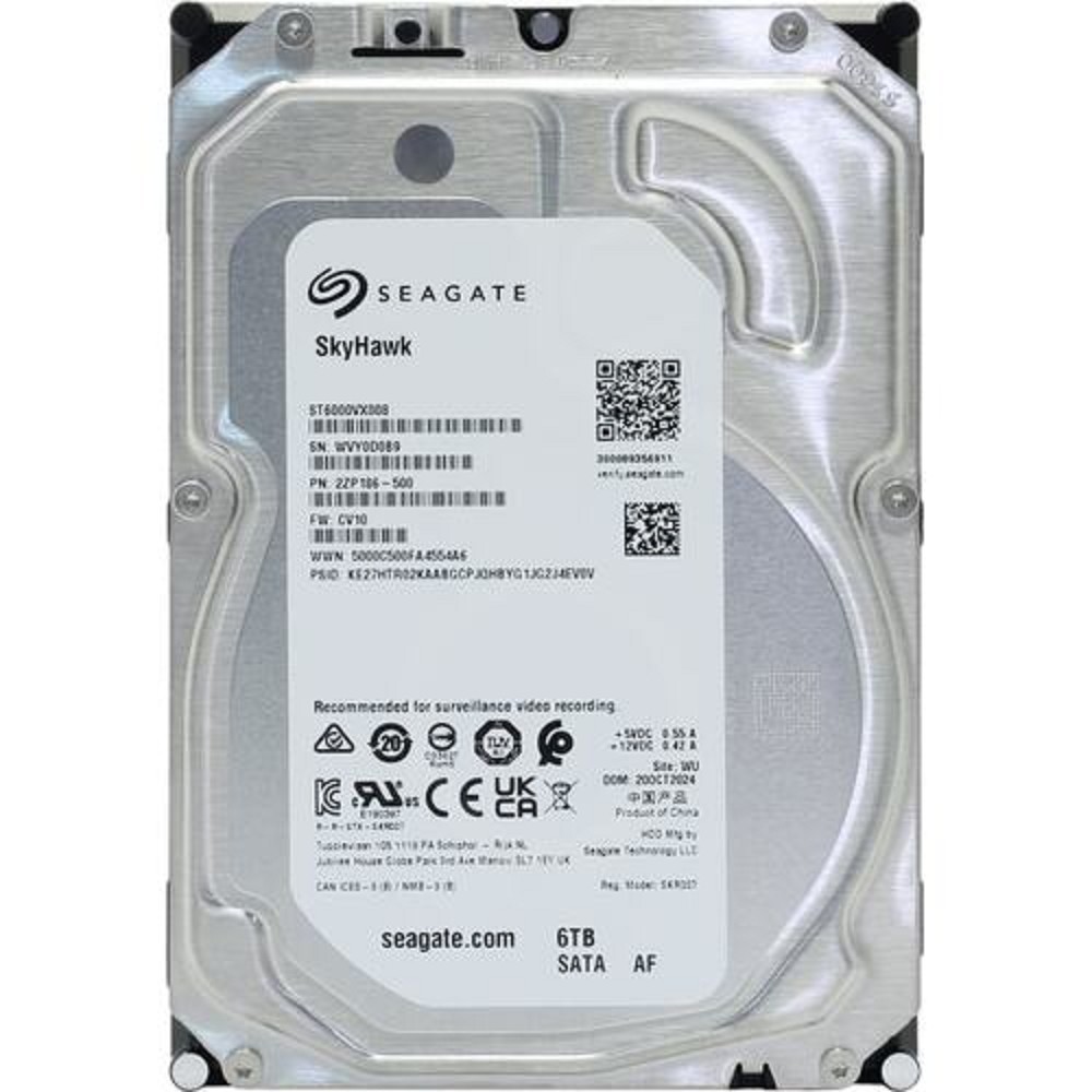 Seagate SkyHawk HDD 3.5" SATA 6Tb, 5400 rpm, 256Mb buffer, 512e/4Kn, CMR, ST6000VX008, 1 year