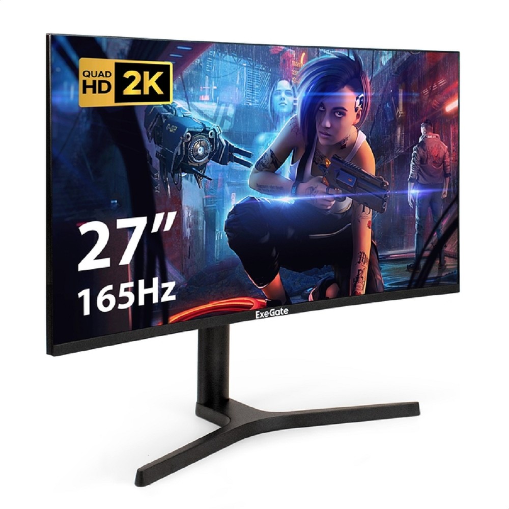 LCD ExeGate 27" EC2700TA Combat {VA 2560x1440 Curved 165Hz 1ms 16:9 300cd 3000:1 178/178 2xHDMI DisplayPort USB Speakers} [EX297303RUS]