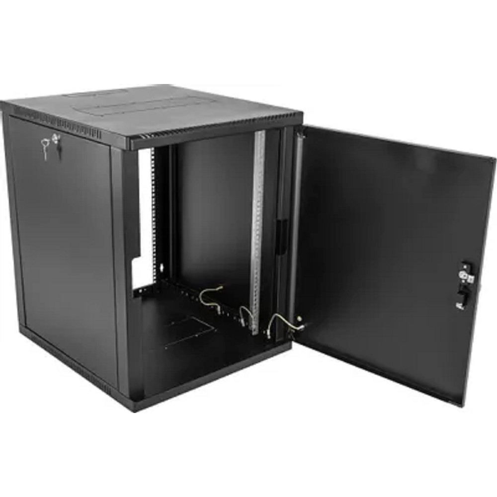 Шкаф коммутационный ЦМО (ШРН-9.500.1-9005) настенный 9U 600x529мм пер.дв.металл 200кг черный 470мм 14кг 180град. 346мм IP20 металл