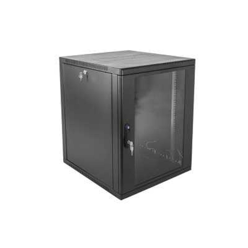 ЦМО Шкаф телекоммуникационный настенный сварной 12U (600 500) съёмные стенки, дверь стекло, чёрный арт. ШРН-12.500-9005
