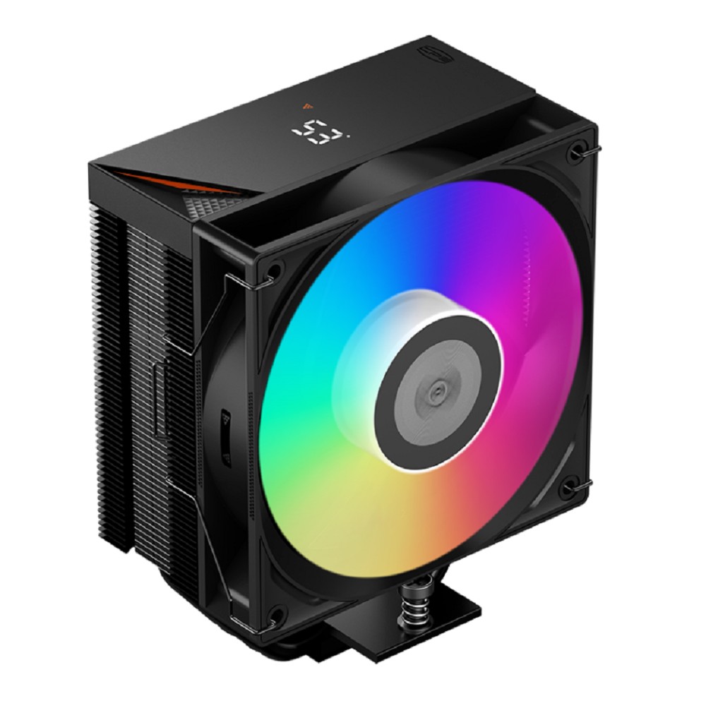 Кулер для процессора PCCooler RT500 Digital ARGB BK, 120mm FAN, 5 HEAT PIPES, 4-PIN PWM, 500-2200 RPM, 34.9 DBA, HYDRO BEARING, LED temp., LGA 1851/1700/1200/115X, AMD AM5/AM4
