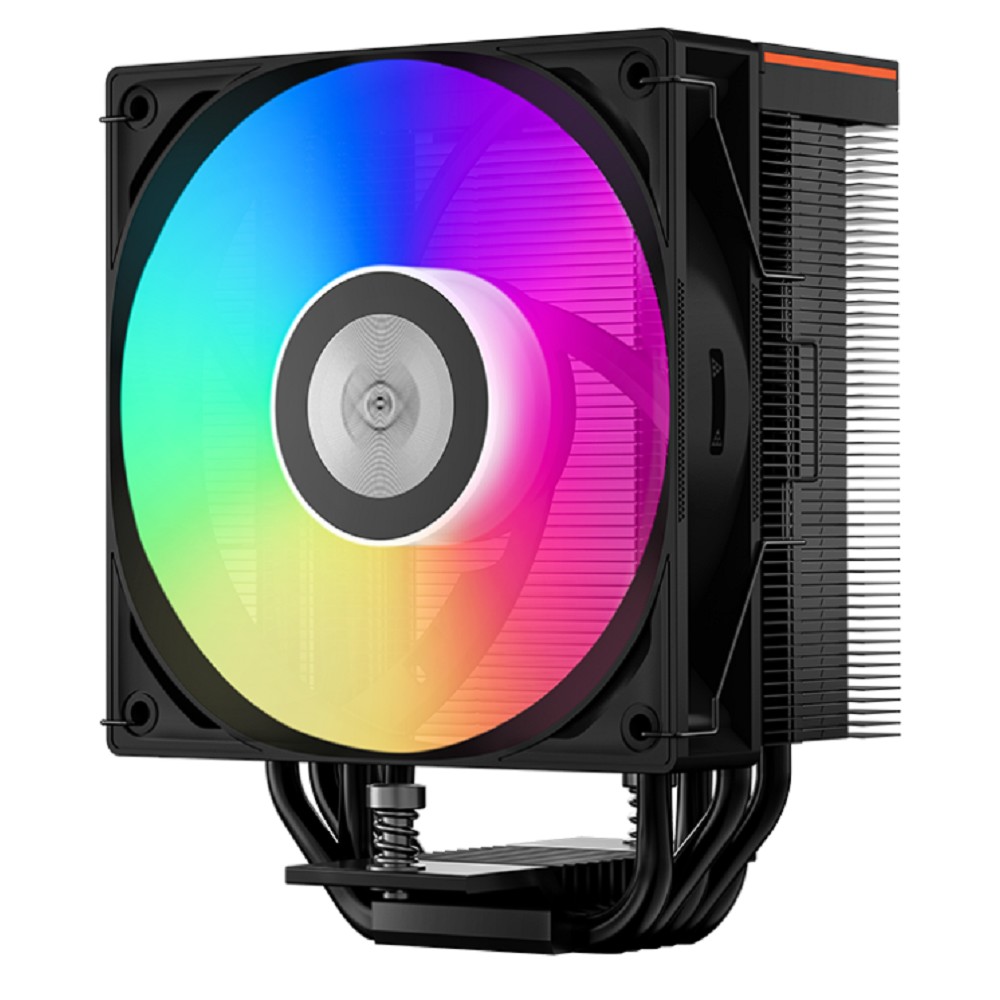 Кулер для процессора PCCooler RT500 Digital ARGB BK, 120mm FAN, 5 HEAT PIPES, 4-PIN PWM, 500-2200 RPM, 34.9 DBA, HYDRO BEARING, LED temp., LGA 1851/1700/1200/115X, AMD AM5/AM4