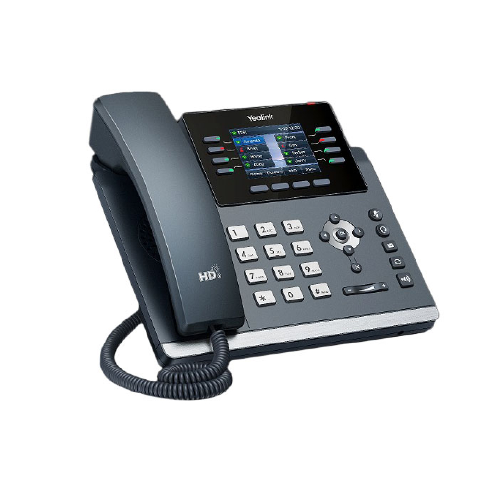 YEALINK SIP-T44U, 12 аккаунтов, 2 порта USB, цветной экран 2.8", BLF, PoE, GigE, без БП, шт