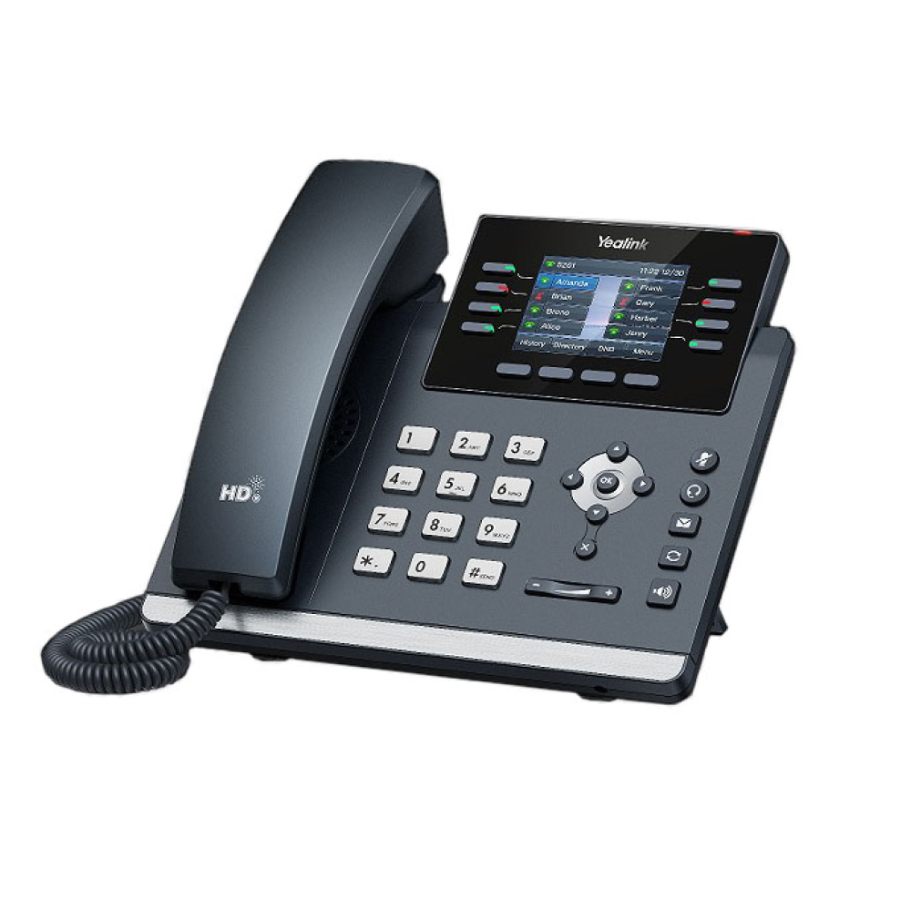 YEALINK SIP-T44U, 12 аккаунтов, 2 порта USB, цветной экран 2.8", BLF, PoE, GigE, без БП, шт