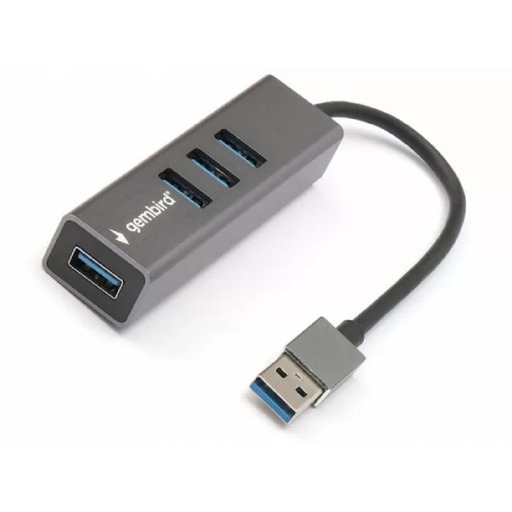 Gembird Разветвитель USB3.1 4xUSB, кабель USB 17см, алюминий (UHB-C454)