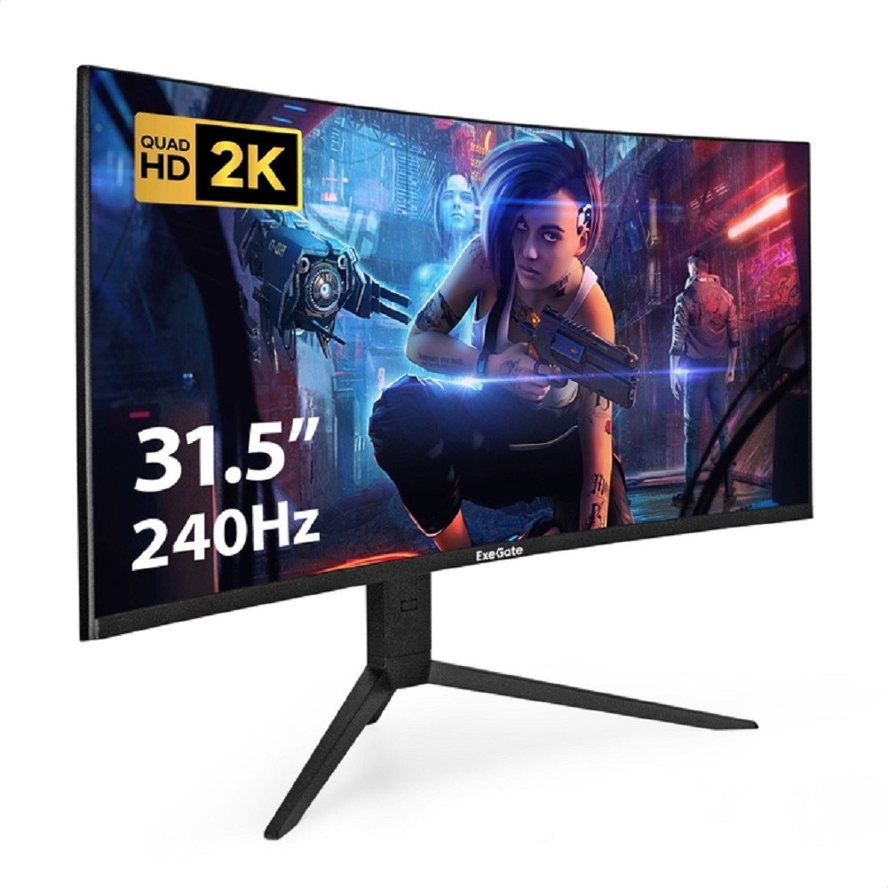 LCD ExeGate 31.5" EC3207TA Combat {VA Curved 2560x1440 240Hz 1ms 300cd 3000:1 178/178 HDMI 2xDisplayPort USB HAS pivot} [EX297503RUS]