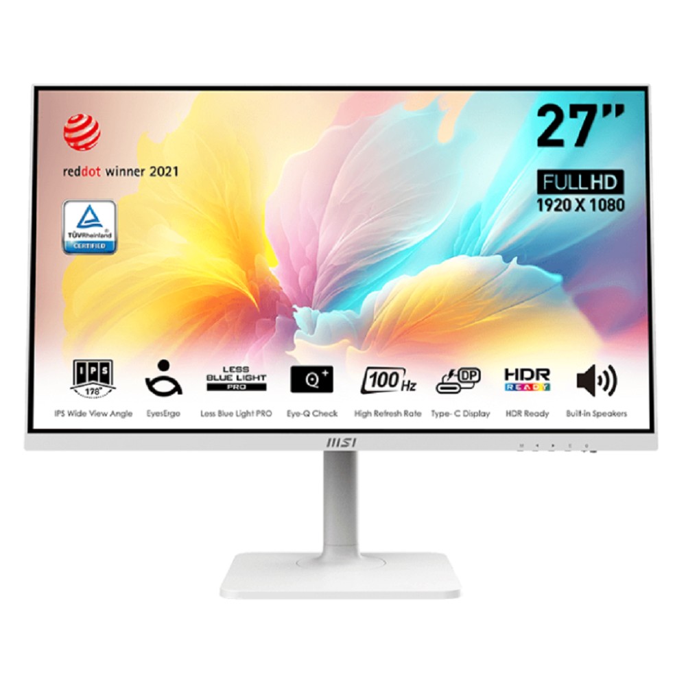MSI Modern 27" MD2712PW белый {IPS 1920x1080 100Hz 1ms 1000:1 300cd 178/178 HDMI1.4 USB-C Speaker HAS Pivot VESA} [9S6-3PA49H-218] MicroStar