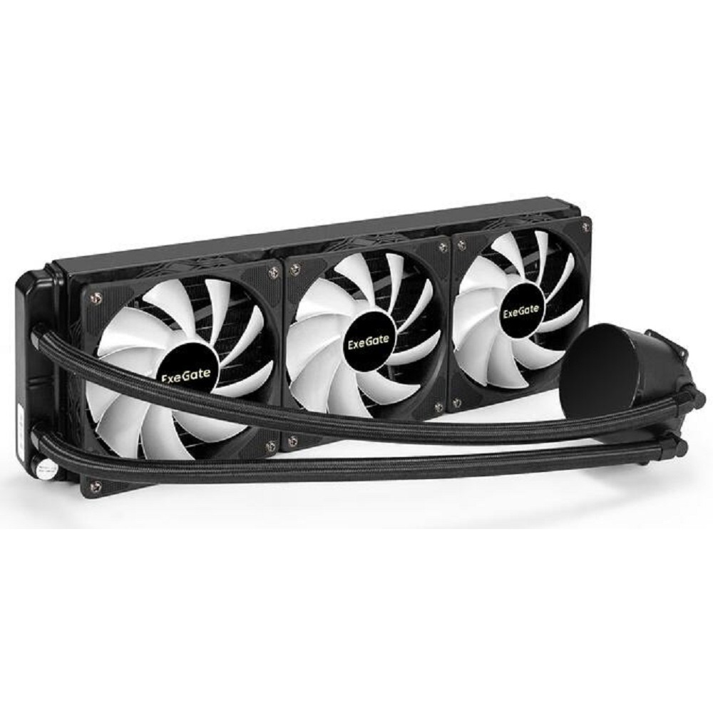 Exegate EX297325RUS Комплект водяного охлаждения BlackWater-360.PWM.RGB (RGB подсветка, LGA2066/2011/1366/1150/1151/1155/1156/1200/1700/1851/AM4/AM5/FM1/FM2/FM2+/AM2/AM2+/AM3/AM3+, TDP 280W, Fan 120mm