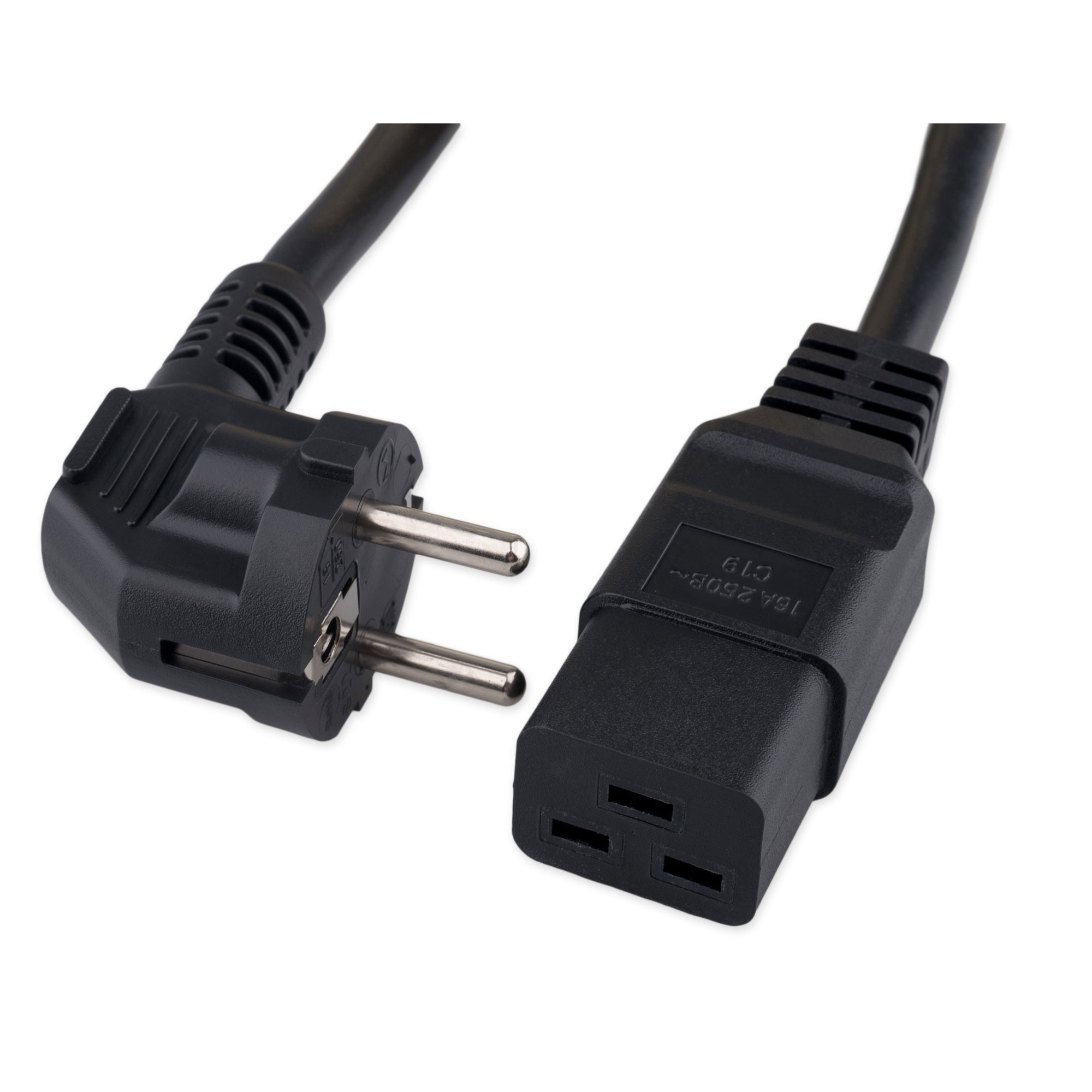 Кабель питания Cablexpert (RU) Schuko-C19, 3x2.5мм2, 16A, с заземлением, медь, 3м, черный, пак (PC-S22-C19-2.5-3M) Gembird