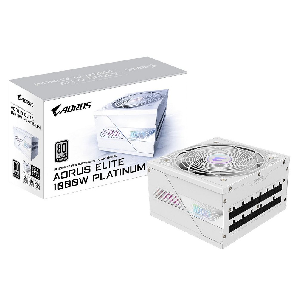 Блок питания ПК Gigabyte AE1000PM PG5 ICE 1000W, 80Plus, Platinum, Полностью модульный, PCIe Gen 5.1, ATX 3.0 compatible. 28200-AE85W-1EUR арт. GP-AE1000PM PG5 ICE