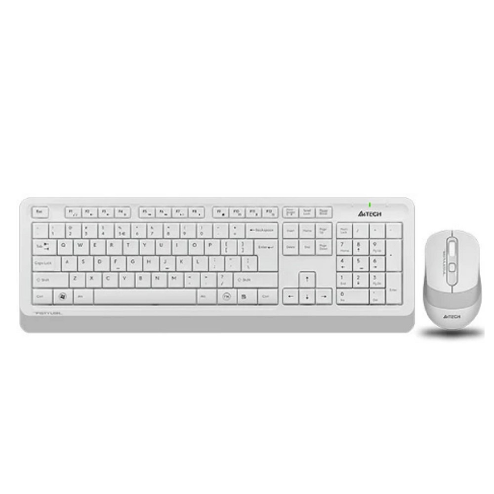 Комплект (клавиатура+мышь) A4TECH Fstyler FG1010S, USB, беспроводной, белый [fg1010s white]