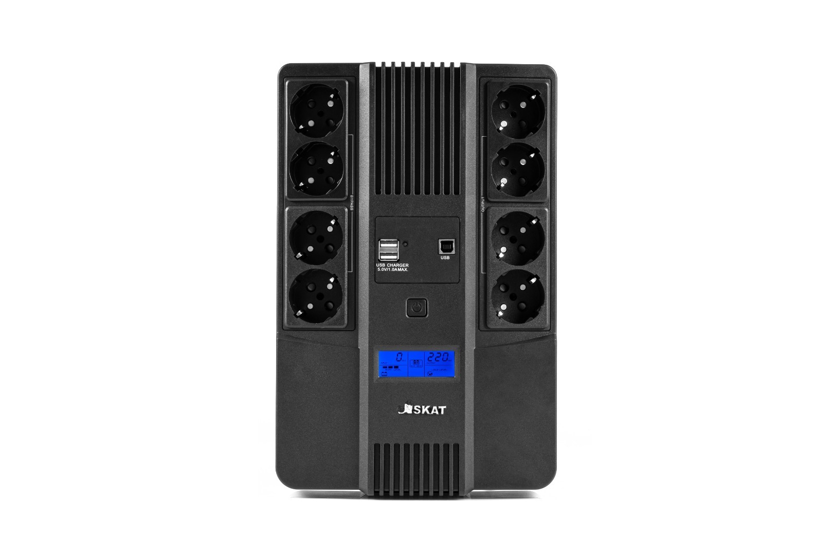 ИБП Бастион SKAT-UPS 800-AID-IN-1x9-8 {Line-interactive, 800/480Вт, LCD-дисплей, USB/ RJ-45, АКБ 1х 9Ач, сверху ЕВРО 4+4, реестр МПТ} (8933) арт. 8933 SKAT-UPS 800-AID-IN-1X9-8