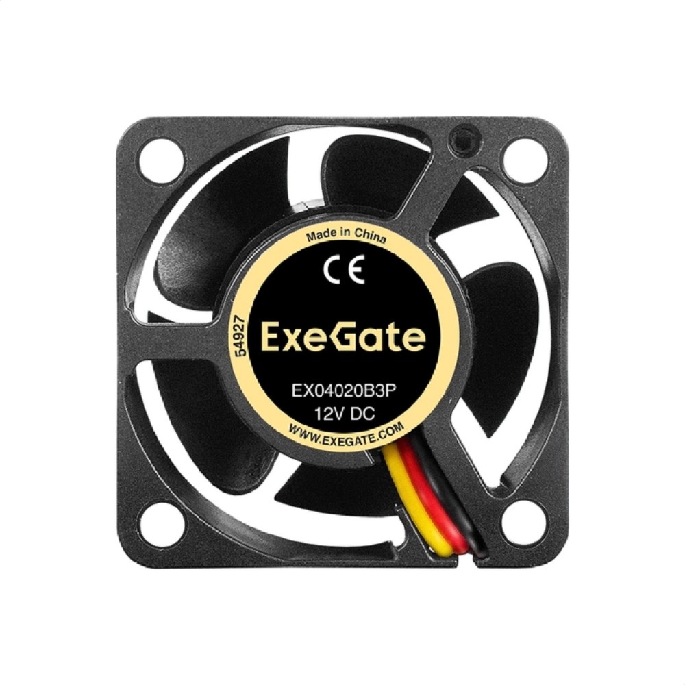 Exegate EX297016RUS Вентилятор 12В DC ExeGate EX04020B3P (40x40x20 мм, 2-Ball (двойной шарикоподшипник), 3pin, 6300RPM, 28dBA)