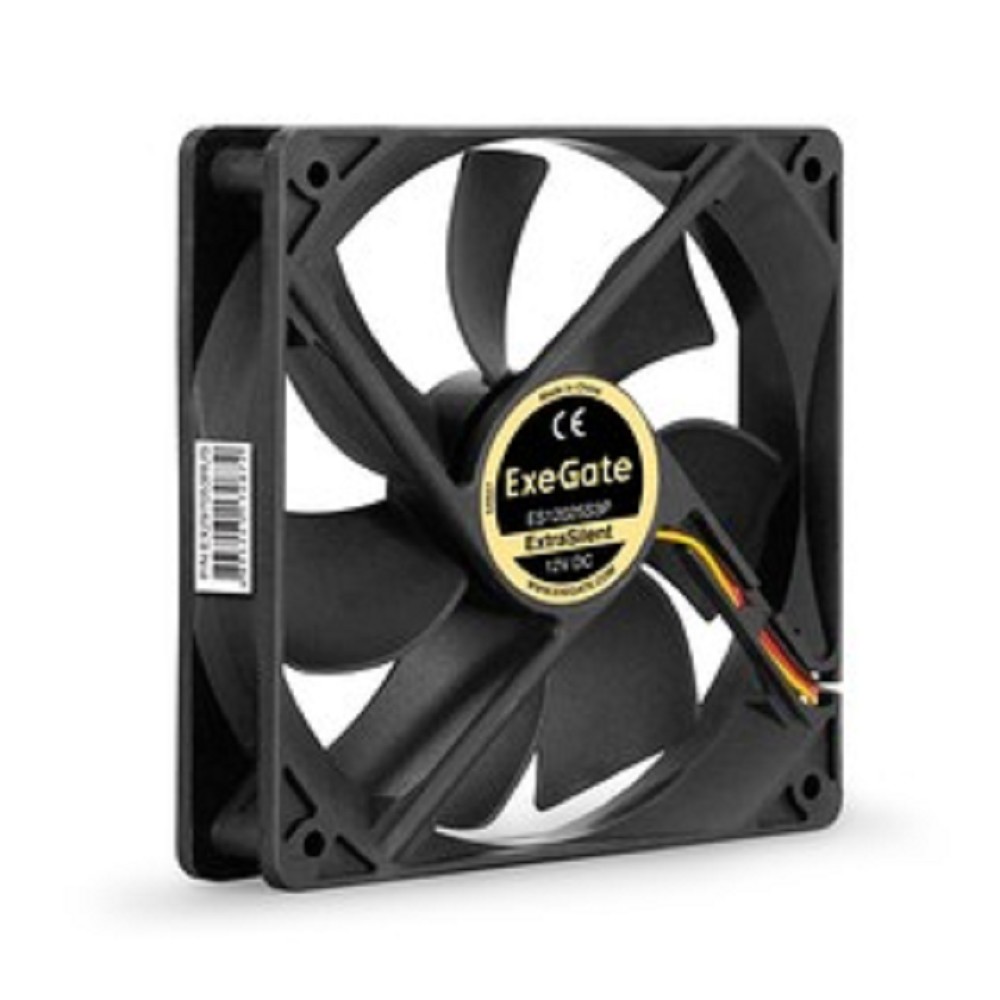 Exegate EX297053RUS Вентилятор 12В DC ExeGate ExtraSilent ES12025S3P (120x120x25 мм, Sleeve bearing (подшипник скольжения), 3pin, 1300RPM, 22dBA)