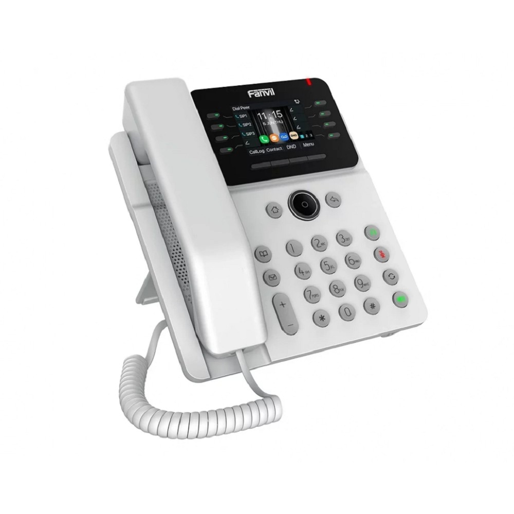 Fanvil V62G, 12 SIP-акк., 2,8", 320x240 Цвет. экран, POE, БП в комп., 2x1 Gbps, Белый арт. V62G White