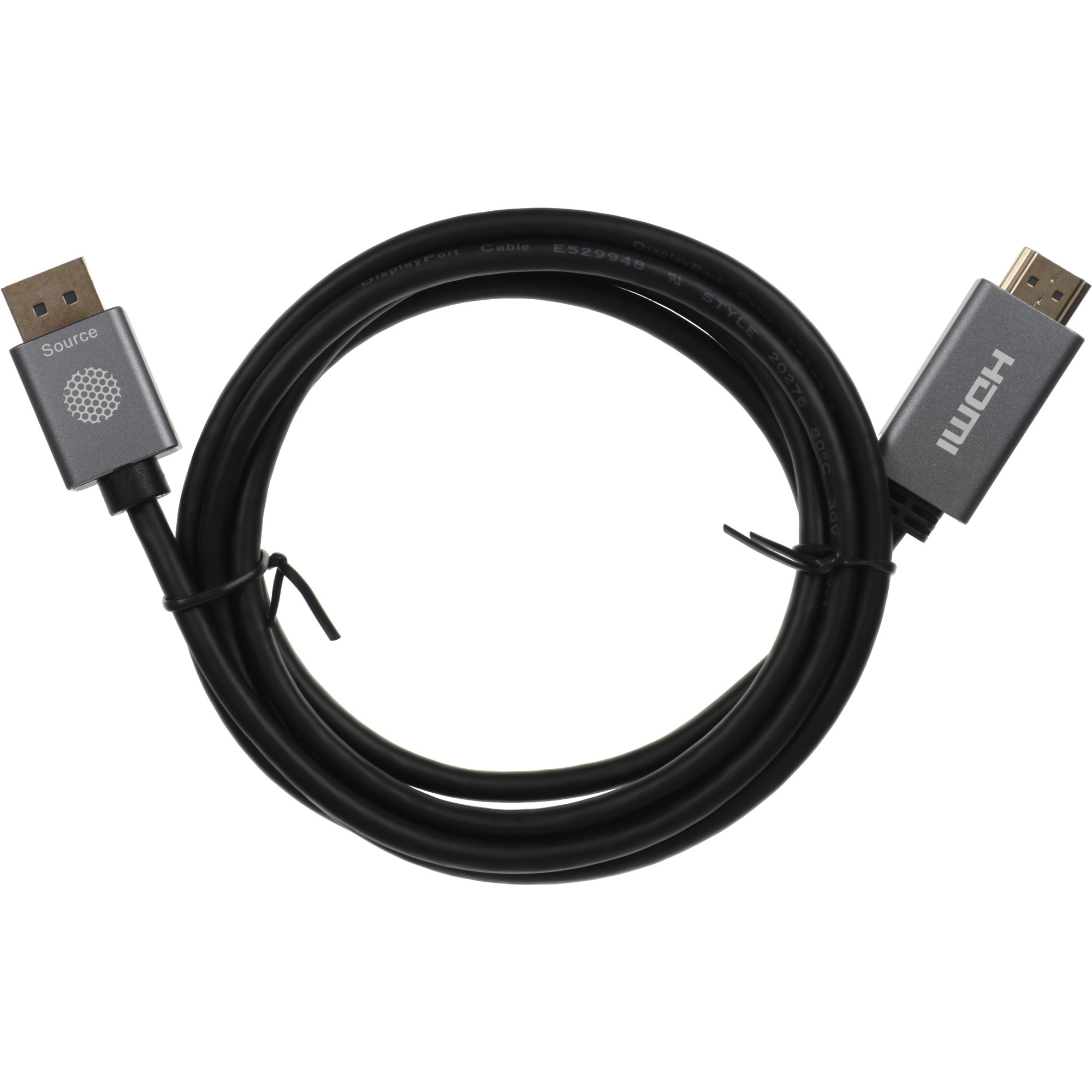 Кабель-переходник аудио-видео Cactus CS-DP-HDMI-1.2-2 DisplayPort (m)/HDMI (m) 2м. позолоч.конт. черный