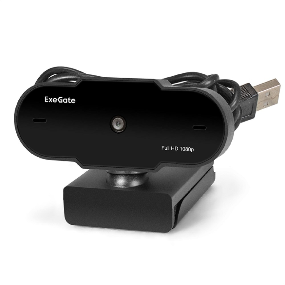 ExeGate GoldenEye C300 Full HD (матрица 1/4" 2 Мп, 1920х1080, 1080P, USB, фиксированный фокус, микрофон с шумоподавлением, универсальное крепление, кабель 1,2 м, Windows® 7/8/10/11, Mac OS 10.6 и выше арт. EX297682RUS
