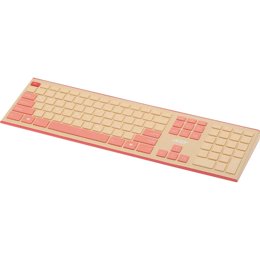 Acer OCC205 [ZL.ACCEE.00F] Комплект (клавиатура+мышь) розовый/бежевый/USB/slim беспроводной