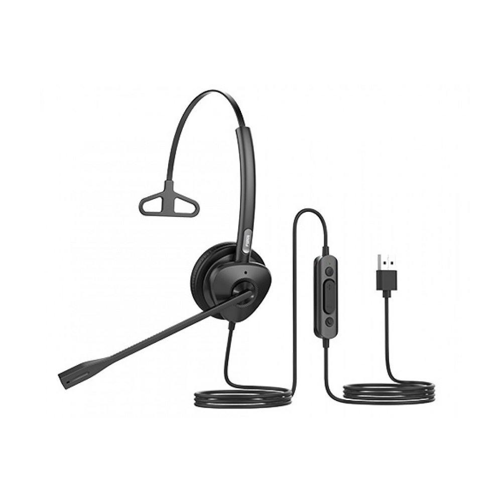 Fanvil HT301-U Моно гарнитура USB, кож.зам., HD Audio, складной микрофон, 1,8м., 73г.