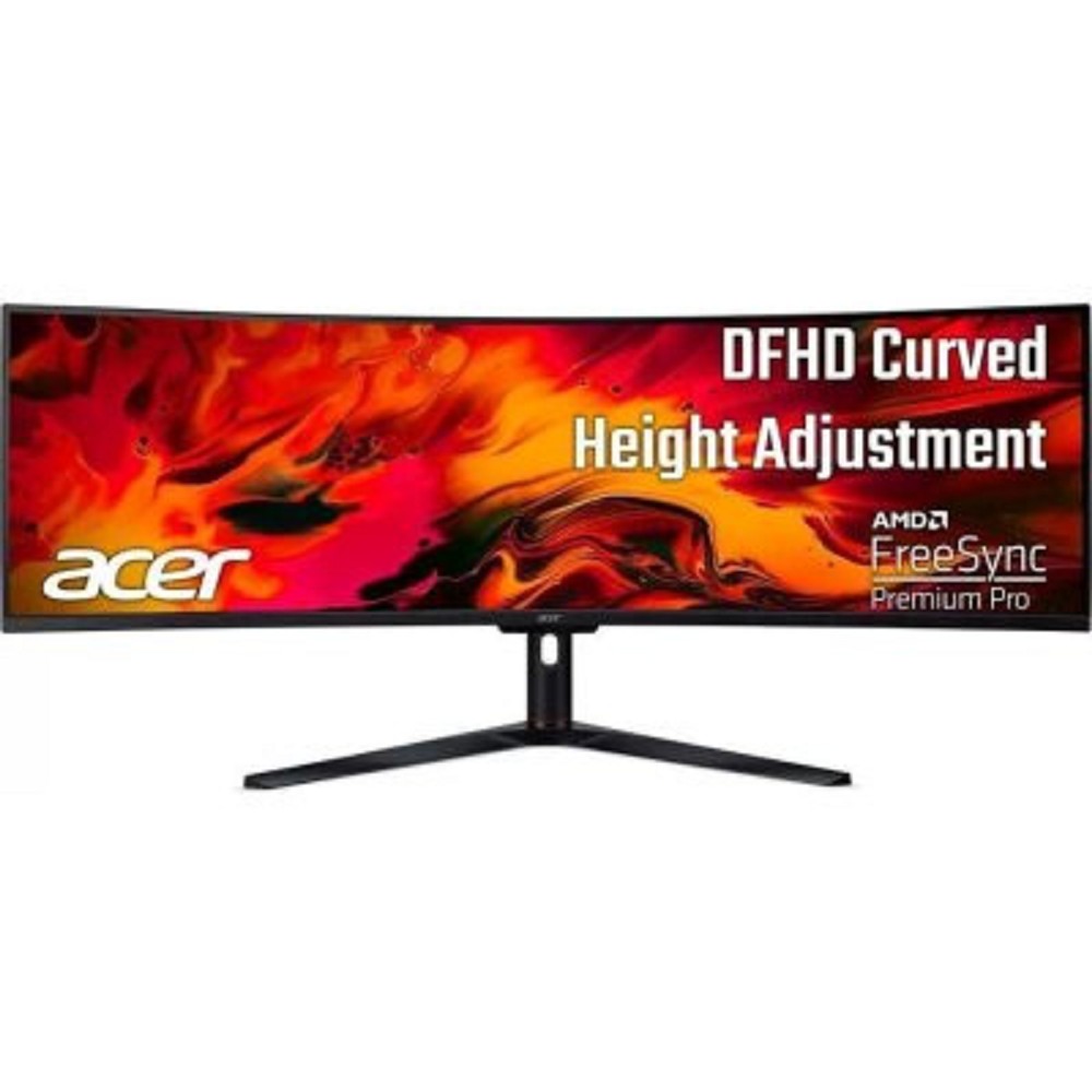 Монитор 49'' ACER Nitro EI491CRSbmiipphx  32:9, VA, 3840x1080, 4 ms, 400cd, 144Hz, 2xHDMI(2.0) + 2xDP(1.4) + SPK + Audio Out, Speakers 3Wx2, sync: FreeSync Premium Pro, hdr: HDR 400, hadj 95 Vesa:75x75 Curved