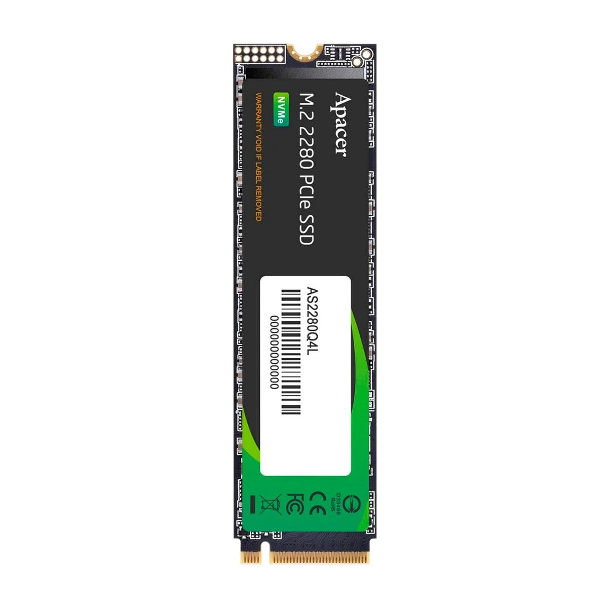 Apacer SSD AS2280Q4L 256Gb M.2 2280 PCIe Gen4x4, R3600/W3000 Mb/s, 3D NAND, MTBF 1.5M, NVMe 1.4, 170TBW, Retail, 3 years (AP256GAS2280Q4L-1)