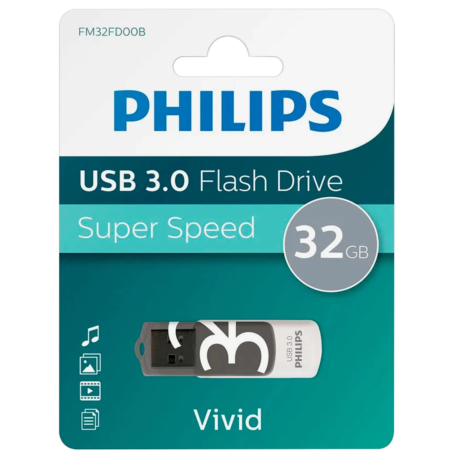 PHILIPS USB Drive 32GB PHILIPS VIVID3.0 32GB, USB 3.0 (FM32FD00B/97)